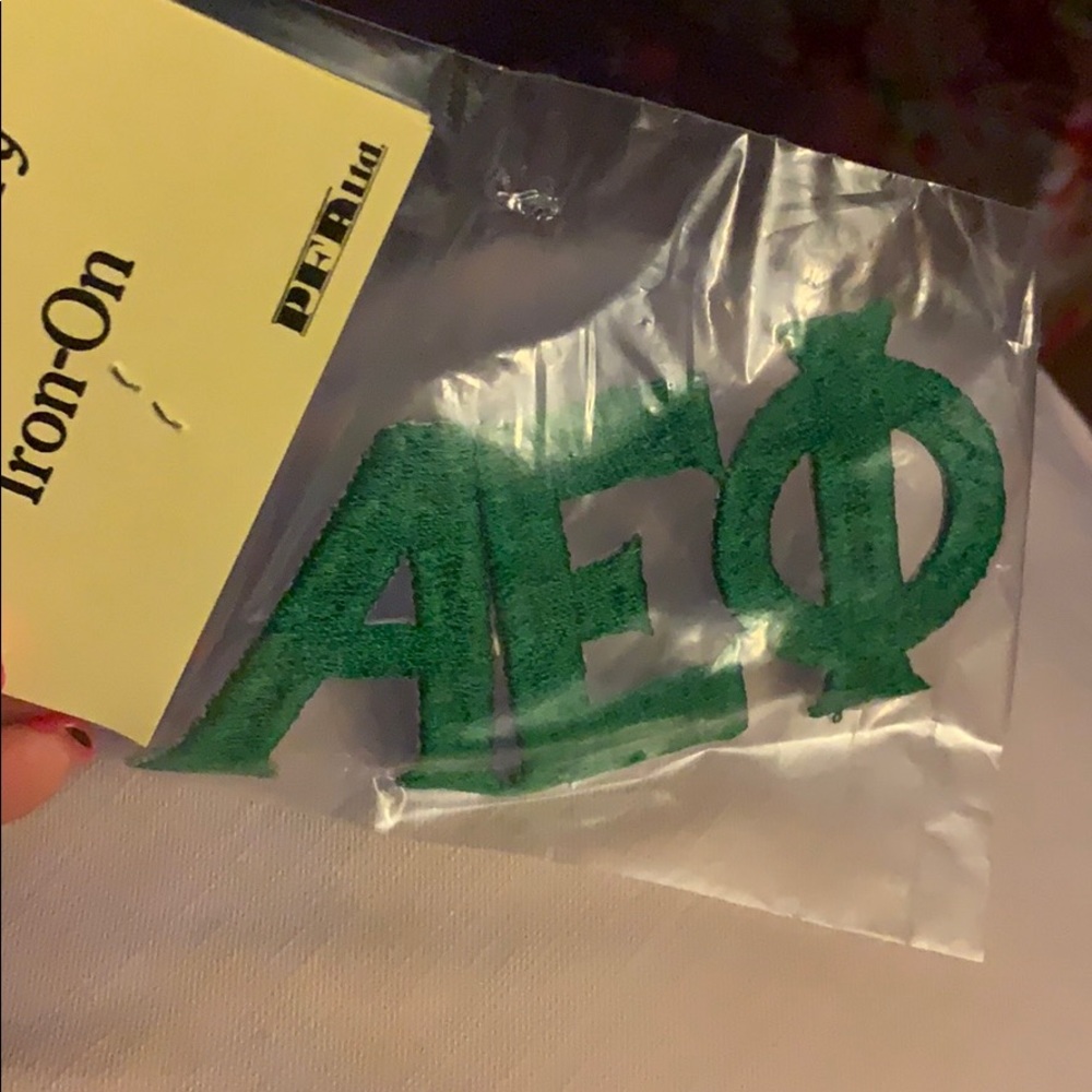 NWT Alpha Epsilon Phi. Iron on Sorority letters